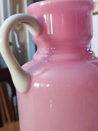 Jarra Opalino Rosa Vintage Italiana 1950