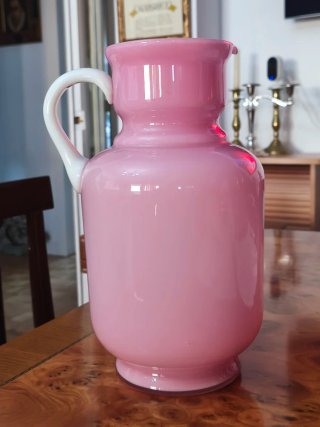 Jarra Opalino Rosa Vintage Italiana 1950