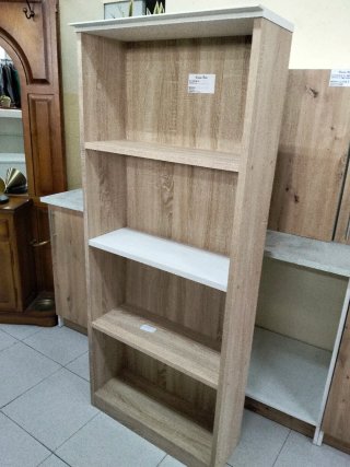 Estantería de madera color marrón y blanco