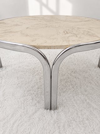 MESA CENTRO VINTAGE MÁRMOL. 70s.