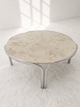 MESA CENTRO VINTAGE MÁRMOL. 70s.