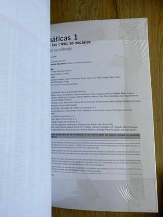 Libro Matemáticas aplicadas 1ºBach