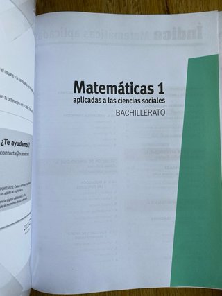 Libro Matemáticas aplicadas 1ºBach