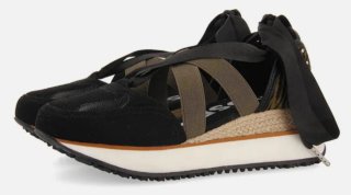 Sandalias Giosseppo con cuña negras y verdes