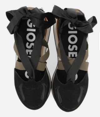 Sandalias Giosseppo con cuña negras y verdes