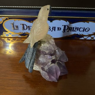Figura Pájaro Amatista Brasil Tallado