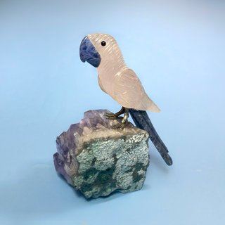 Figura Pájaro Amatista Brasil Tallado