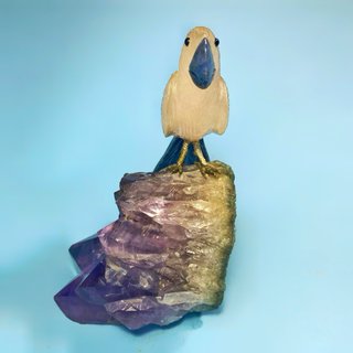Figura Pájaro Amatista Brasil Tallado