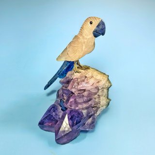 Figura Pájaro Amatista Brasil Tallado