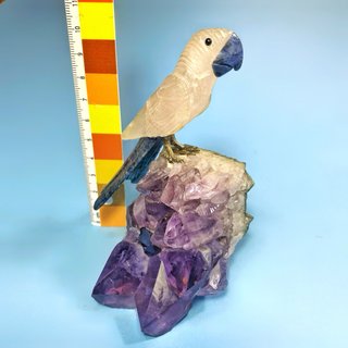 Figura Pájaro Amatista Brasil Tallado