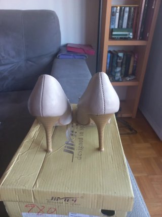 Zapatos Peep-toe Blanco Flores Beige/Rosa