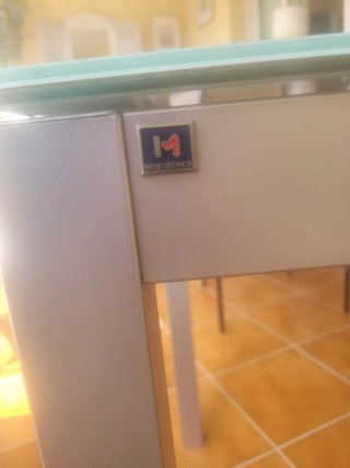 Mesa Cocina/Terraza Cristal y Metal