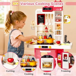 Cocina Juguete Niños 69 Piezas Rojo