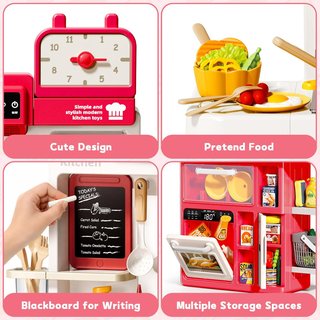 Cocina Juguete Niños 69 Piezas Rojo