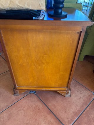 Mesitas de noche vintage madera nogal (2)
