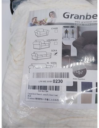 Granbest Funda de sofá elástica 185-235 cm. 3 plazas. Resistente al agua - 1 unidad - de elastano - jacquard - elástica.