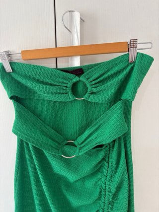 Vestido verde Shein con abertura