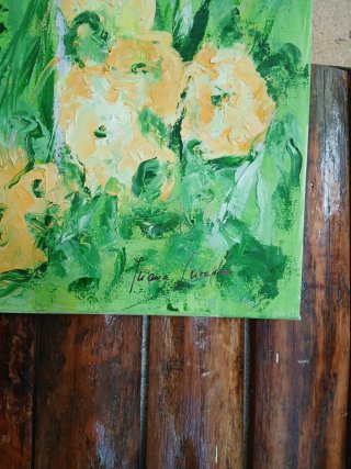 Pintura al óleo floral