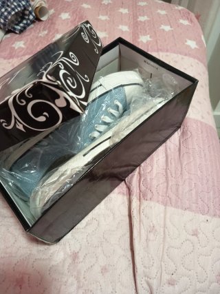 Zapatillas lona mujer azul y blancas