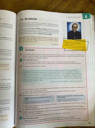 Libro Religión Católica 1ºBach Edebé