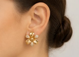 Pendientes Cristian Lay chapados en oro de 18kt