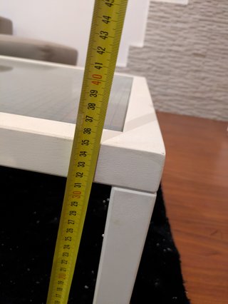 Mesa auxiliar salón cristal y madera