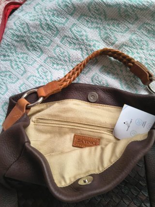 Bolso piel marrón DA VINCI