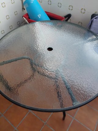 4 Sillones Hierro Forjado + Mesa Cristal