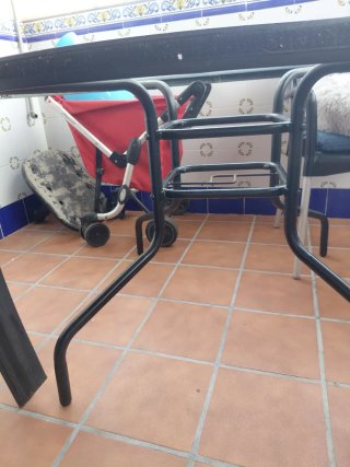 4 Sillones Hierro Forjado + Mesa Cristal