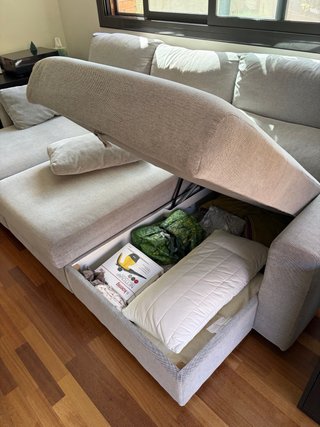Sofá Cama Chaise Lounge Beige