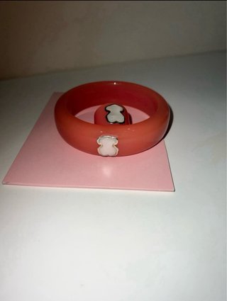 Conjunto Tous Anillo y Brazalete Rosa Original