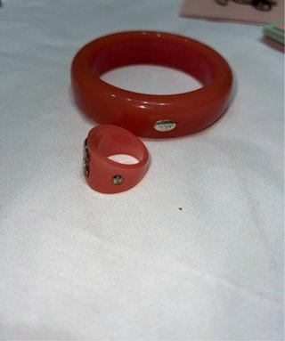 Conjunto Tous Anillo y Brazalete Rosa Original