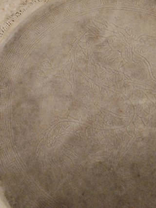 Alfombra redonda dragón oriental beige