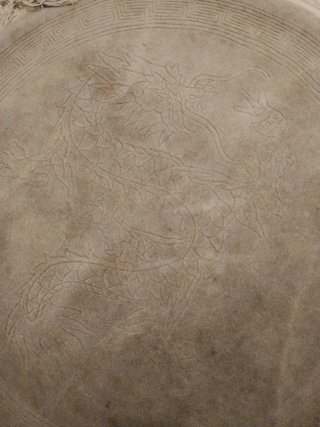 Alfombra redonda dragón oriental beige