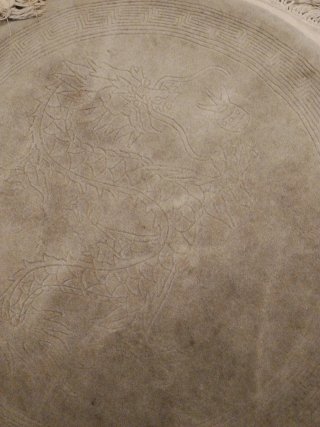 Alfombra redonda dragón oriental beige
