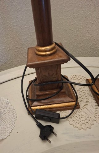 2 Lampade da Tavolo in Legno Mai Usate