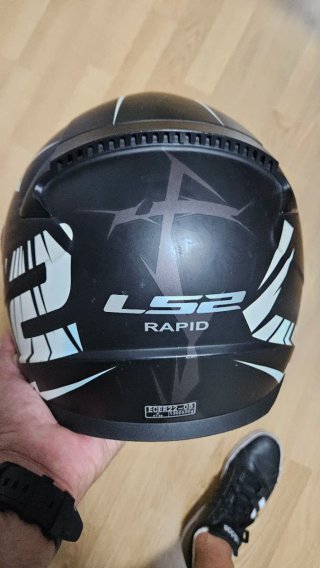 Casco Moto LS2 Negro Azul Naranja