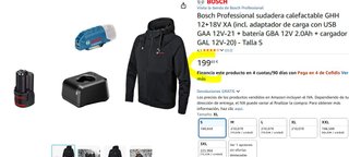 Sudadera Calefactable Bosch Professional Talla S