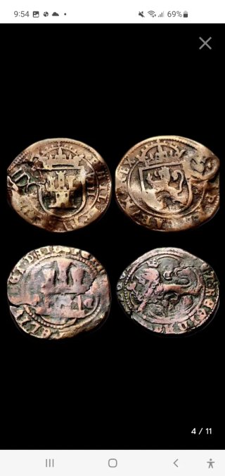 España. Lote de 23 piezas 1504 a 1746