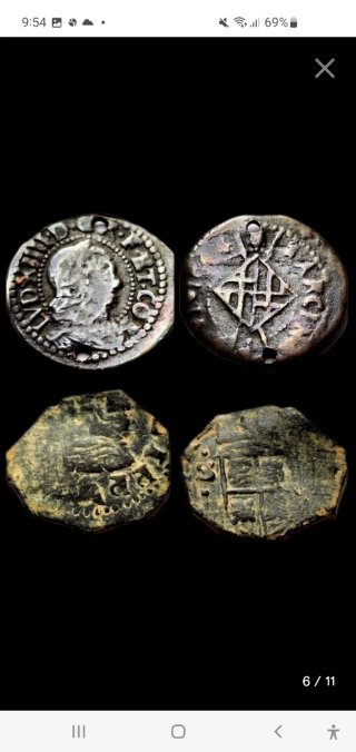 España. Lote de 23 piezas 1504 a 1746