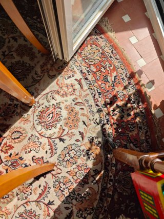 Alfombra redonda floral antigua 2m