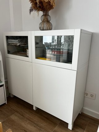 Aparador con vitrina Besta Ikea Blanco