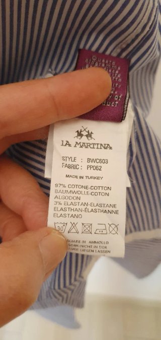 Camicia La Martina donna righe blu/bianco
