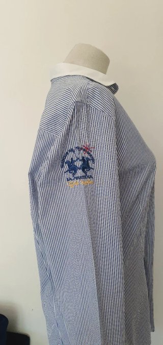 Camicia La Martina donna righe blu/bianco