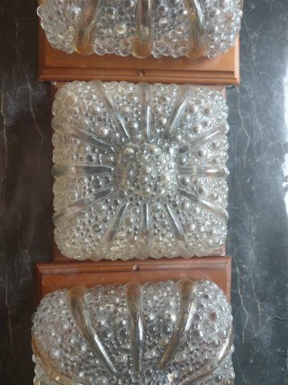 Aplique/Lámpara Vintage Madera y Cristal