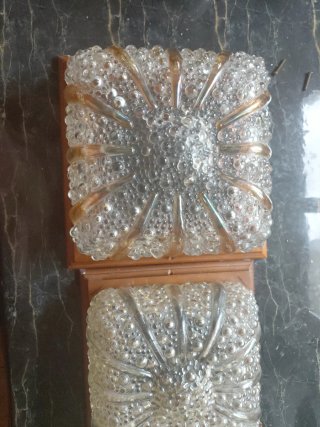 Aplique/Lámpara Vintage Madera y Cristal