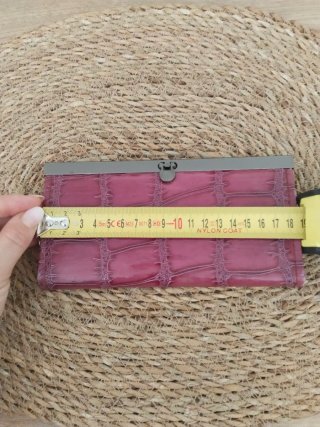 Cartera Billetera Cocodrilo Rosa