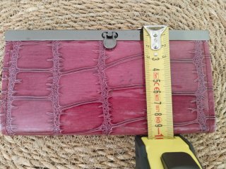Cartera Billetera Cocodrilo Rosa