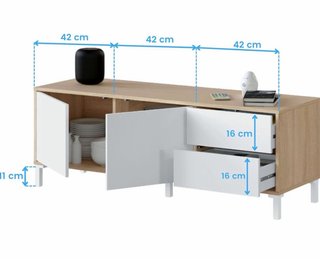 Mueble TV 2 Puertas y 2 Cajones