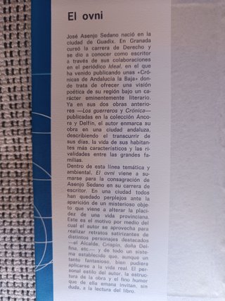 Libro escaso. El Ovni. José Asenjo Sedano